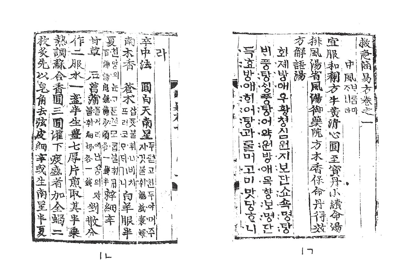 (2023봄여름호_1.들어가며_사진6)『구급간이방언해(救急簡易方諺解)』, 중풍 부분, 세종대왕기념사업회