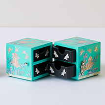 Mother-of-Pearl Twin Jewelry Box with Peony Design